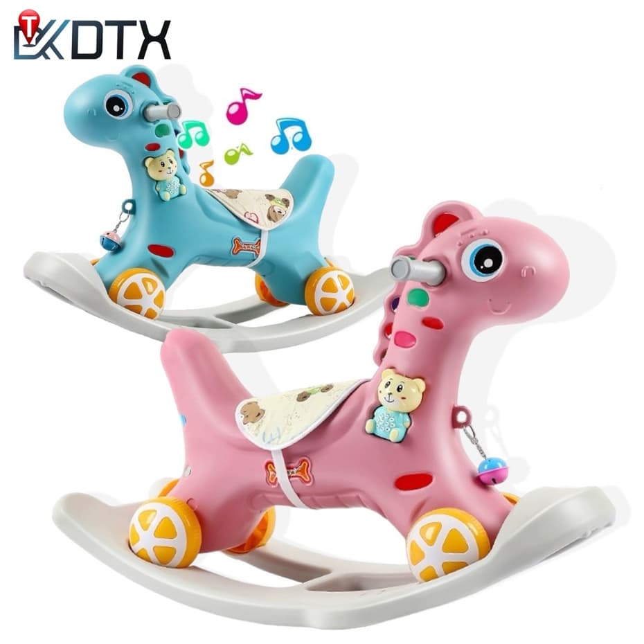 DTX ม้าโยก 2in1(10ด-4ปี) จักรยาน4ล้อไขไถ+ม้าโยกเด็ก รถลากม้า ของเล่นเด็ก มีเสียงเพลง