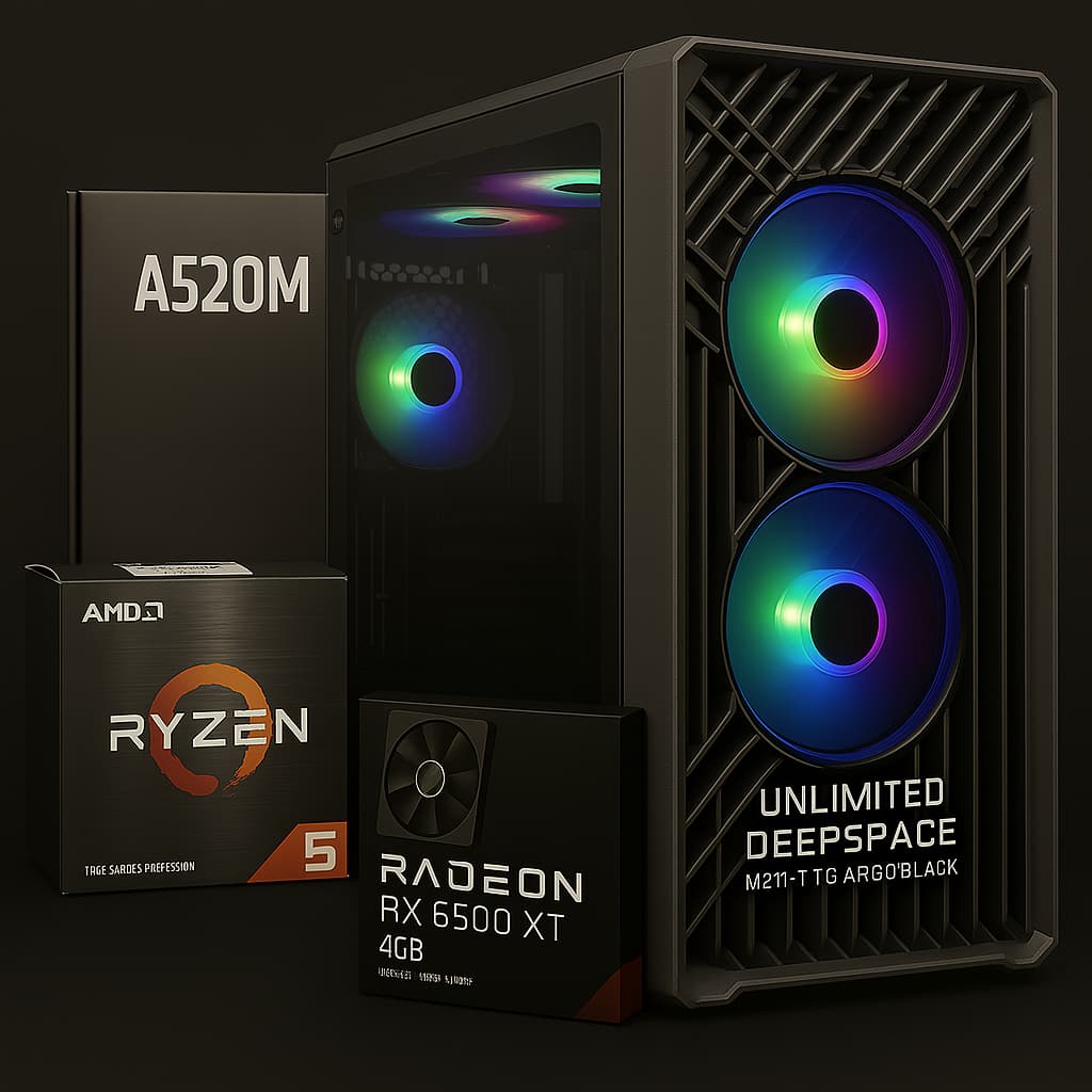 Comset Gaming RYZEN 5 5500 / RX 6500 XT 4GB / A520M / 16GB DDR4 / 512GB M.2 คอมพิวเตอร์เล่นเกม… รูปที่ 1