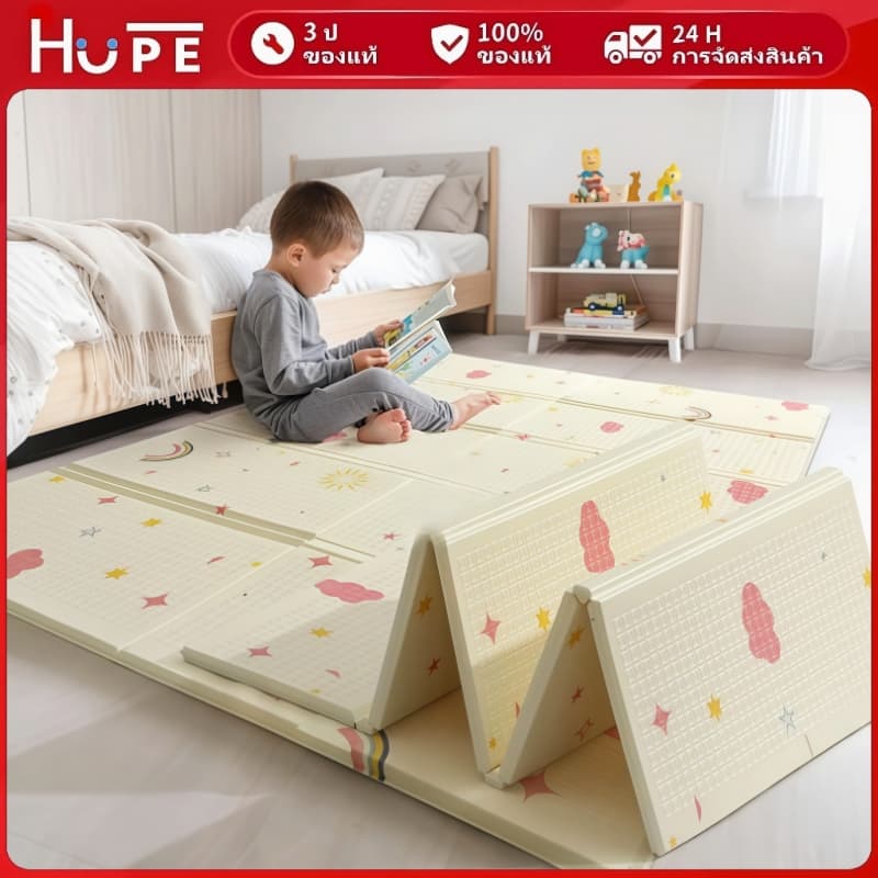 IXPE แผ่นรองคลานพับได้ หนา1.5/2cm กันน้ำ เบาะรองคลาน แผ่นปูกันกระแทกเด็ก ลายหน้า-หลังไม่ซ้ำกัน พกพาเก็บง่าย
