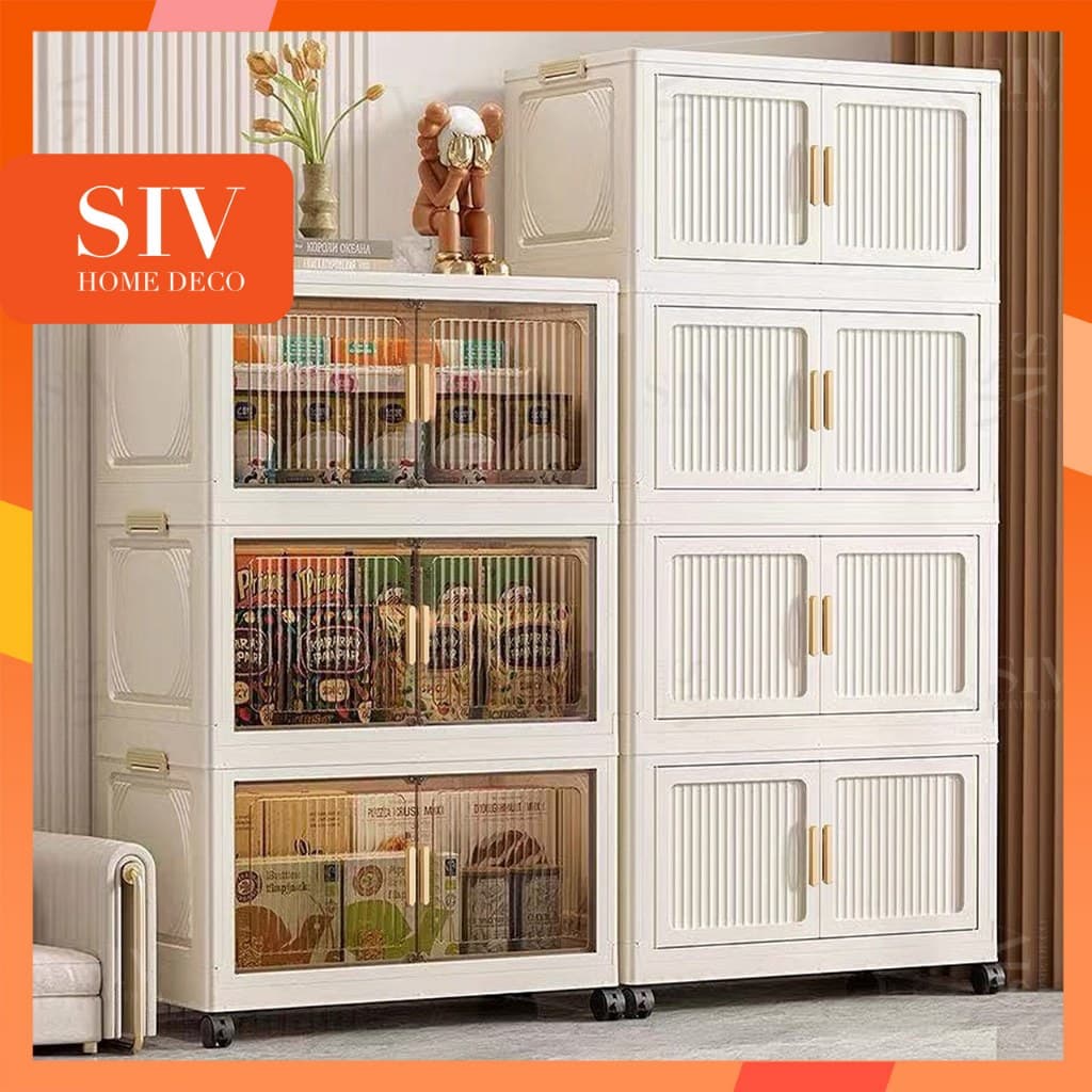 SIV 40-90CM ตู้เก็บของ ขนาดกว้าง ตู้อเนกประสงค์ ความจุขนาดใหญ่ ตู้เก็บของแบบพับได้