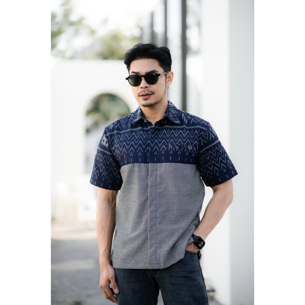 เสื้อผ้าแฟชั่น เสื้อผ้าฝ้ายพิมพ์ลาย no.04เทาแขนสั้น Man ผู้ชาย รูปที่ 1