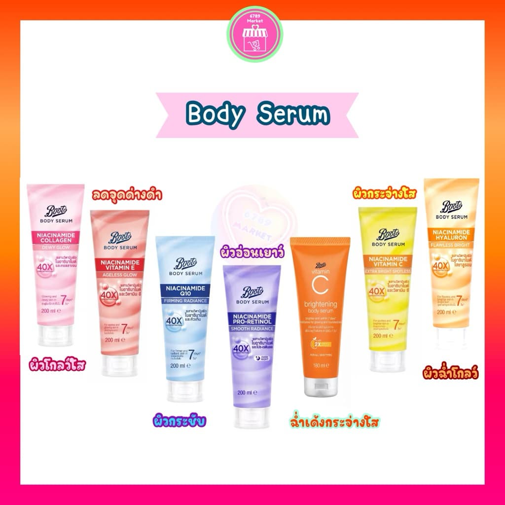Body Serum Boots บำรุงผิวกาย เนียนนุ่มชุ่มชื้น ผิวกระจ่างใส กระชับผิวกาย 200 ml. รูปที่ 1