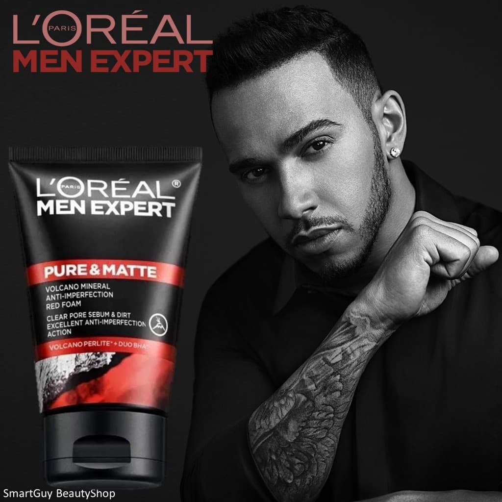 L’oreal Men Expert Pure Matte Volcano Face Wash Anti Acne Foam Cleanser 100ml… รูปที่ 1