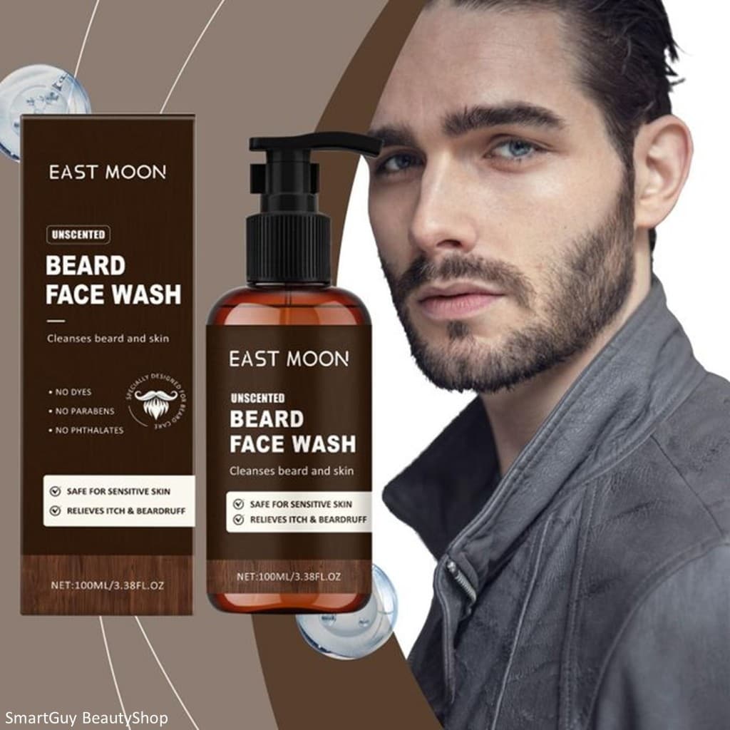 East moon Men's Beard Gentle Cleansing Face Wash 100ml ผลิตภัณฑ์ทำความสะอาดผิวหน้าและหนวดเคราสำหรับผู้ชายสูตรพ… รูปที่ 1