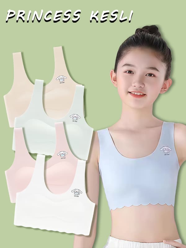 PRINCESS KESLI เสื้อชั้นในเด็กผู้หญิง เสื้อซับในเด็ก แบบสวม ฟองน้ำถอดได้ สำหรับเด็กนักเรียน เด็กวัยรุ่น
