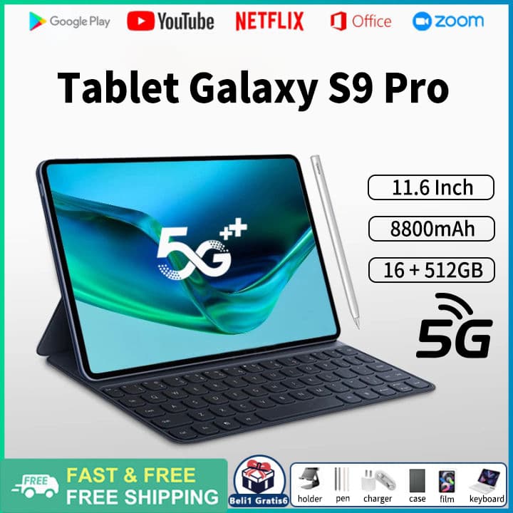 แท็บเล็ตดั้งเดิมCOD แท็ปเล็ต S9 Pro tablet แท็บเล็ตของแท้ 11.6inch 12GB+512GB แท็บเล็ตราคาถูก android12… รูปที่ 1