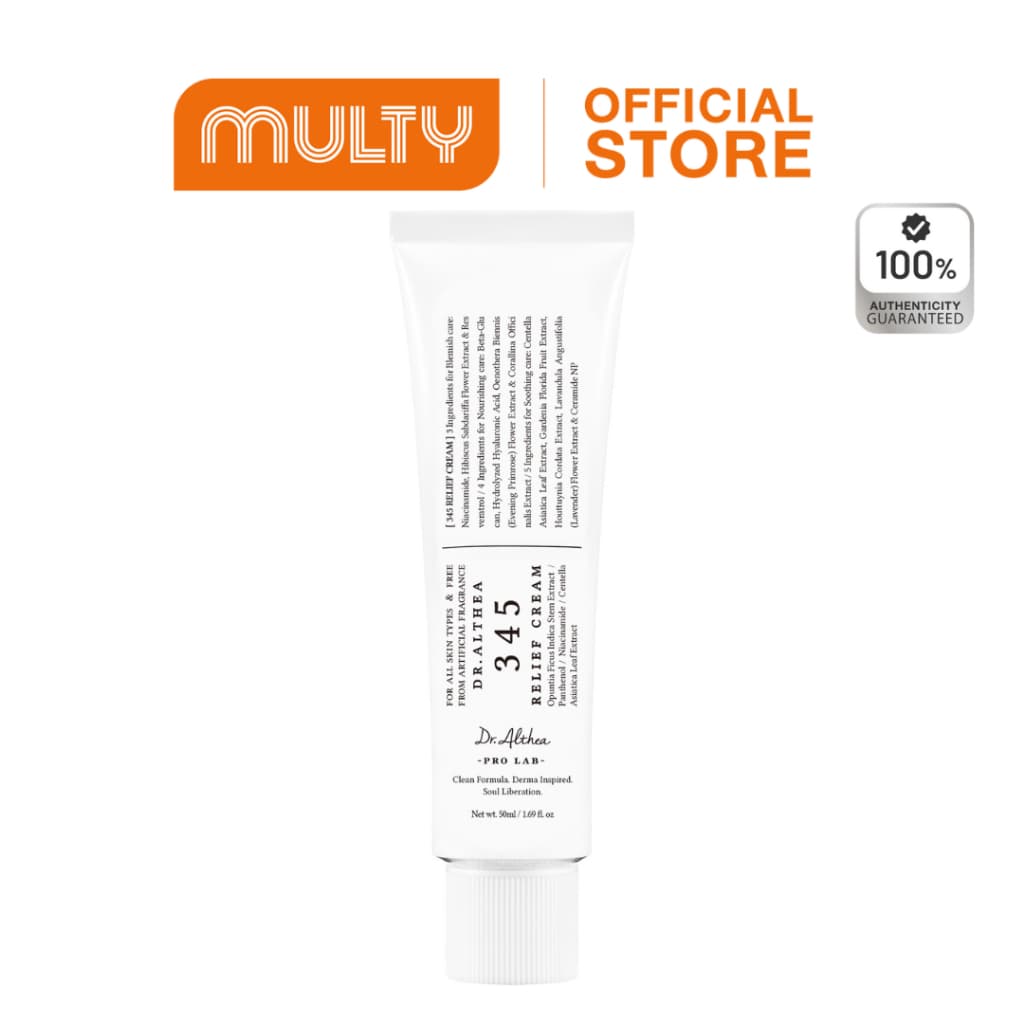 Dr.Althea 345 Relief Cream 50 ml.ครีมดูแลปัญหาผิวอักเสบจากสิวโดยเฉพาะ Resveratrol Post Acne ผิวอิ่มฟู รูปที่ 1