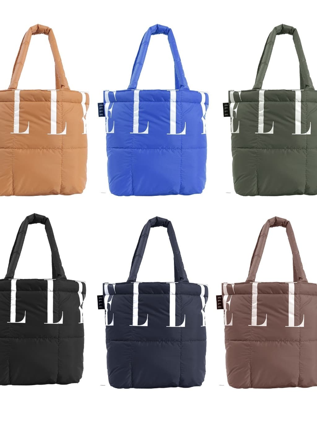 ELLE กระเป๋าผ้า Puffy Bag Marshmallow Collection ใบเล็ก สกรีนโลโก้ ELLE มี 8 สี รุ่น H8H012 รูปที่ 1