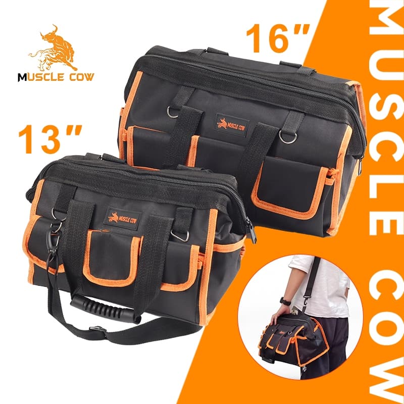 MUSCLE COW กระเป๋าเครื่องมือกันน้ำคุณภาพสูง สำหรับช่างไฟฟ้าและช่างทั่วไป ขนาด 13" และ 16" รูปที่ 1