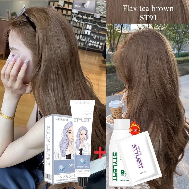 แท้100% STYLEFITยาย้อมผม100ml 22 สี ไม่ต้องกัดสีผมค่ะ ฟรีอุปกรณ์ทําสีผม ใช้ง่ายย้อมสีง่าย ครีมย้อมผม ย้อมสีผม…