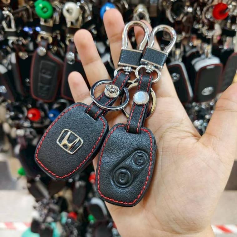 ซองหนังกุญแจรถยนต์ ปลอกหุ้มพวงกุญแจ ตรงรุ่น HONDA JAZZ CITY BRIO CIVIC CR-V ACCORD 2ปุ่ม รูปที่ 1