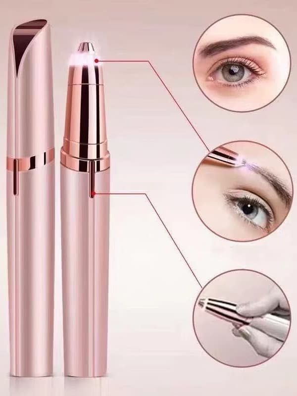 1Pcs ที่กันคิ้ว เครื่องแต่งคิ้ว กำจัดขนคิ้วเครื่องกําจัดขนไฟฟ้าขนาดเล็ก ใช้ถ่าน AAA ของใช้ส่วนตัว รักแร้… รูปที่ 1