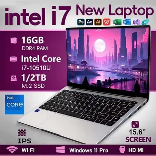 2026 แล็ปท็อป Intel Core i7 รุ่นใหม่พร้อมหน้าจอ HD 15.6 + คีย์บอร์ดแบ็คไลท์ +รับประกัน 2 ปี รูปที่ 1