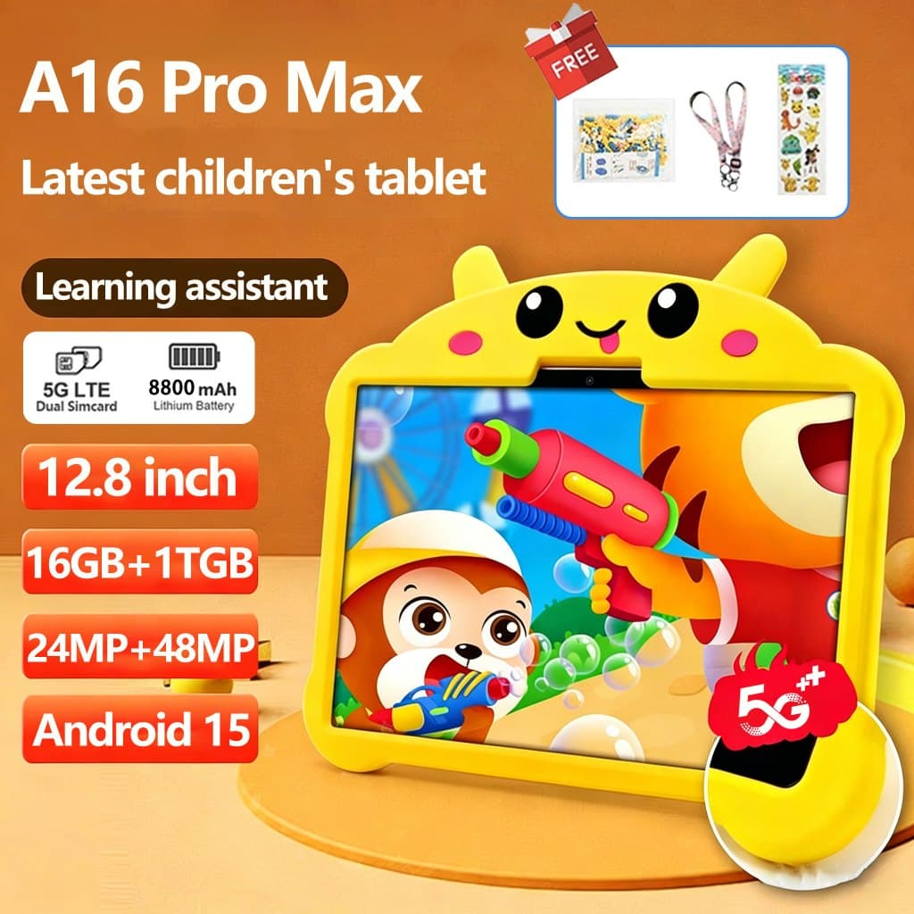 Galay【SIM Card】Kids tablet A16 Pro Max 12.8inch Toys แท็บเล็ตสำหรับเด็ก 4G WIFI 16GB+1TB Android16… รูปที่ 1
