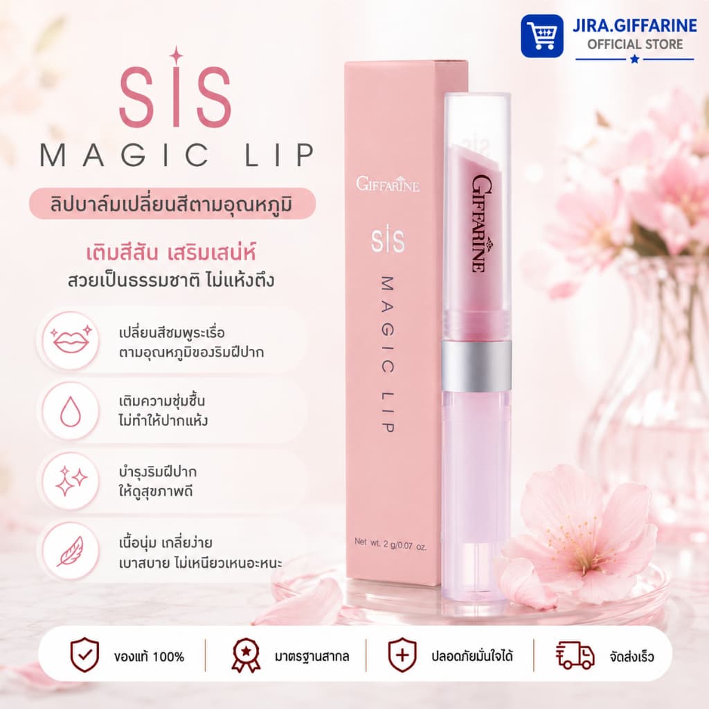 ลิปมัน ลิป sis สตอ ลิปเมจิก ลิปมันเปลี่ยนสี ลิปกิฟฟารีน GIFFARINE กลิ่นสตอเบอรี่ กลิ่นมะนาว รูปที่ 1
