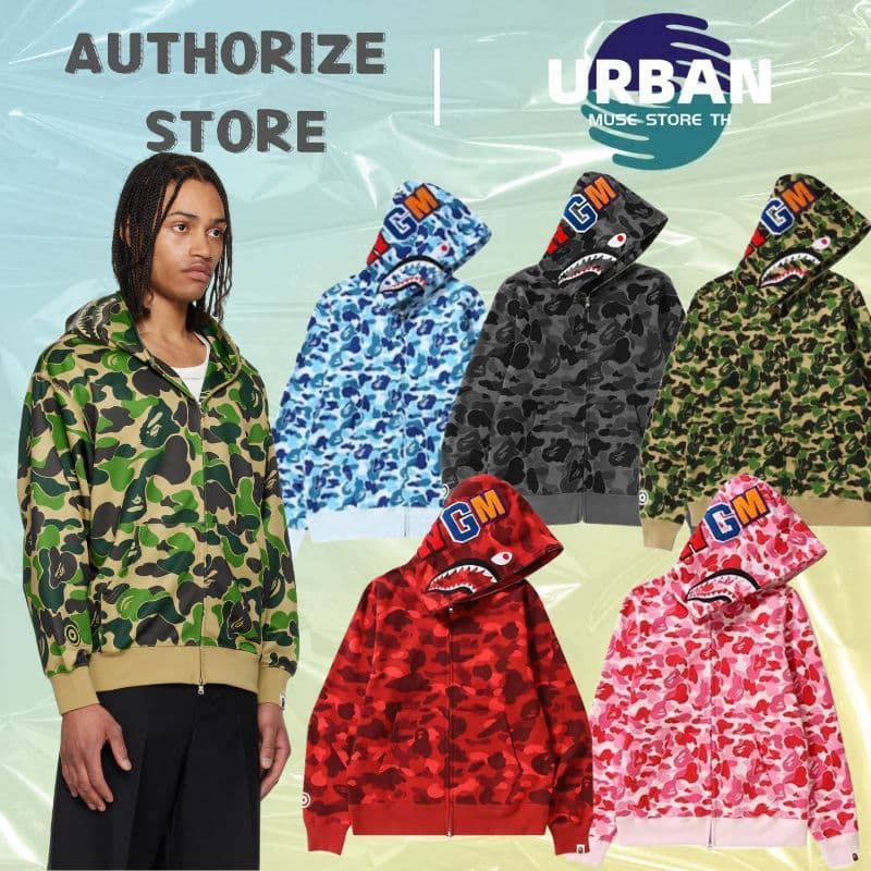 Bape ABC Camo Shark Full Zip Hoodie สื้อผ้าแฟชั่นผู้ชาย เสื้อนอกผู้ชาย รูปที่ 1