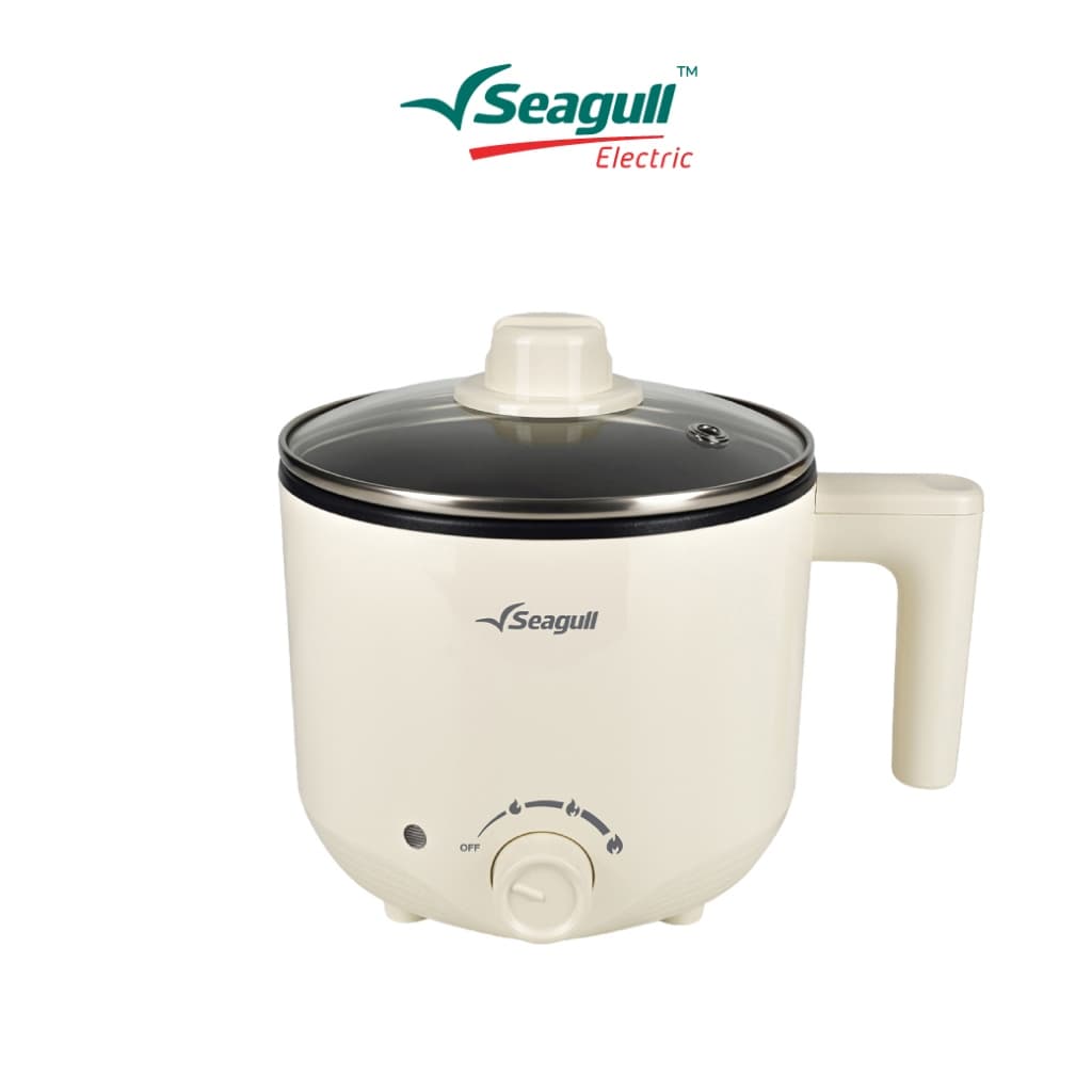 Seagull หม้อไฟฟ้าอเนกประสงค์ 1.8 ลิตร (ครีม) Electric Multi-Cooker 1.8 L (Cream) หม้อชาบู หม้อสุกี้ หม้อต้ม… รูปที่ 1