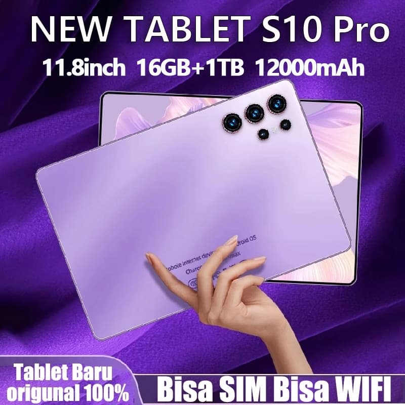 ใหม่ S12+ แท็บเล็ต 11.8นิ้ว 5G แท็บเล็ต โทรได้ Full HD แท็บเล็ตถูกๆ RAM16GB ROM1TB Tablet COD รูปที่ 1