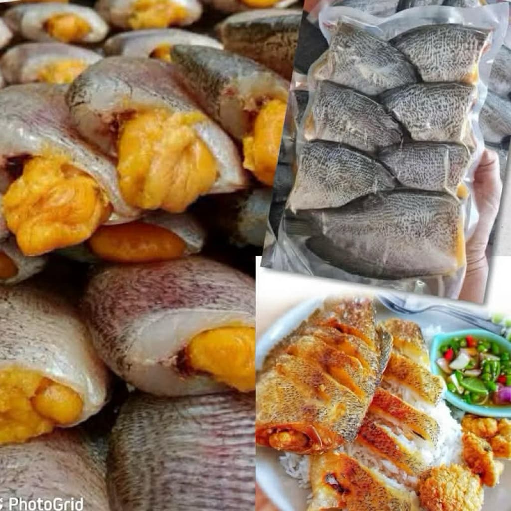 🐟ปลาสลิดไข่บางบ่อแดดเดียว🐟ไข่เน้นๆทุกตัว1แพ็ค6-7ตัว500กรัม ไม่เค็มมากกำลังดีเนื้อนุ่ม