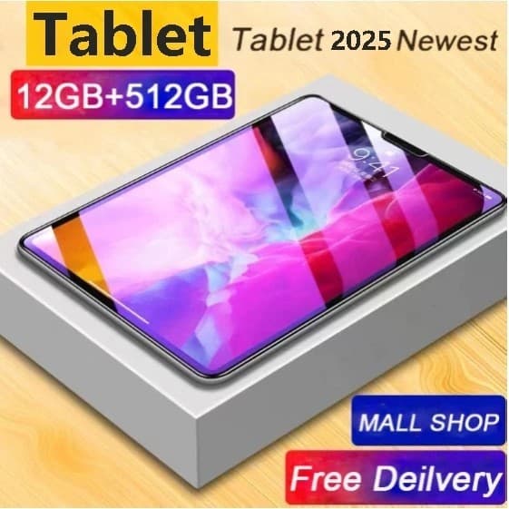 2025 แท็บเล็ต ใหม่ 512GB แท็บเล็ต Android 12inch LargeScreen Android12 Dual SIM รูปที่ 1