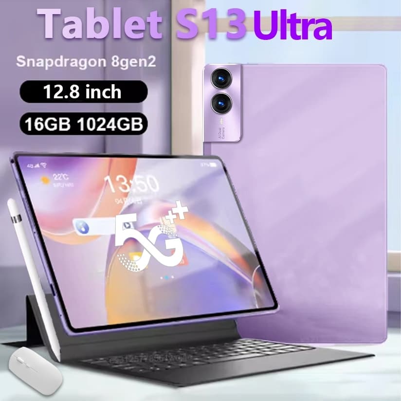 S13Ultra แท็บเล็ต 12.8นิ้ว HD หน้าจอ RAM16G ROM1024G รองรับ Wifi แท็บเล็ตเรียนออนไลน์ ดูหนัง เล่นเกม… รูปที่ 1