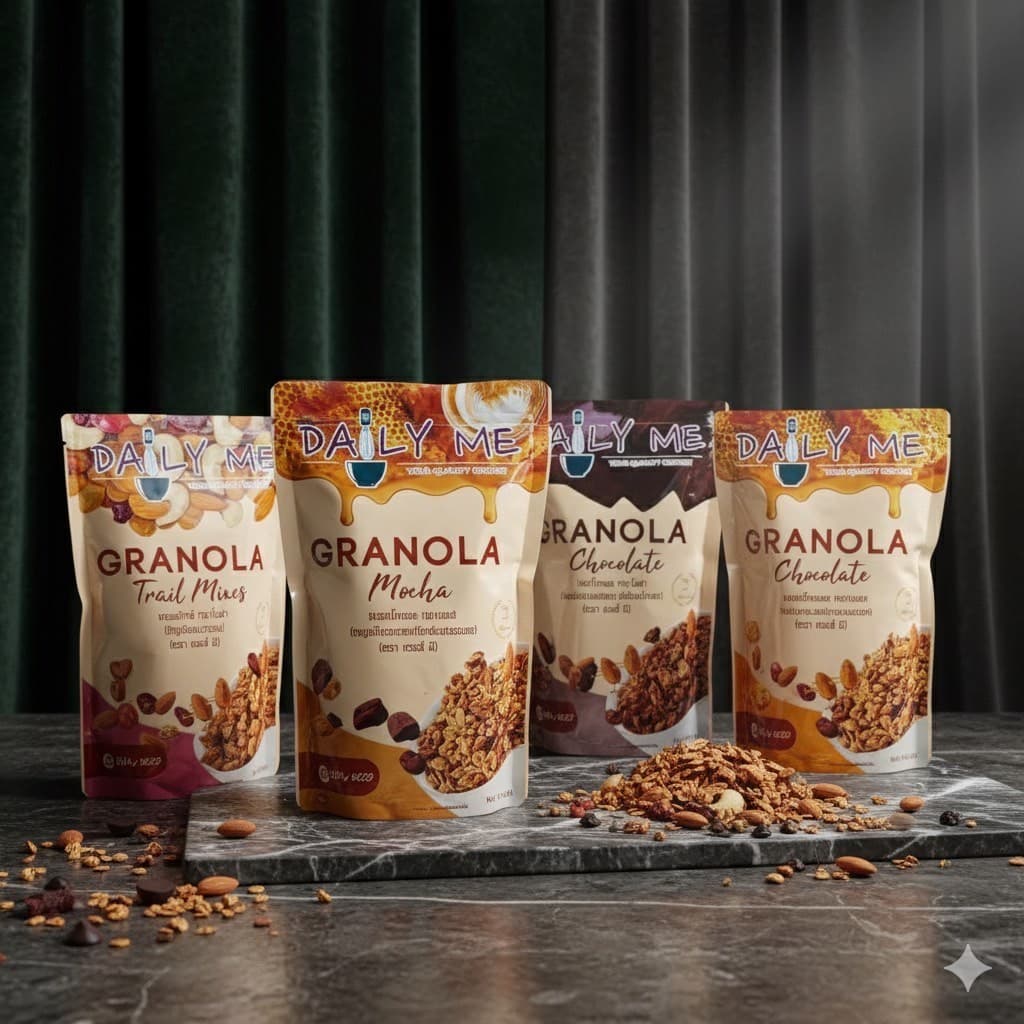 (ราคาพิเศษ มีคูปอง) กราโนล่า ของใหม่ !!! เดลี่ มี มี 4 รสชาติ Granola Daily Me ขนมเพื่อสุขภาพ ธัญพืชอบกรอบ…