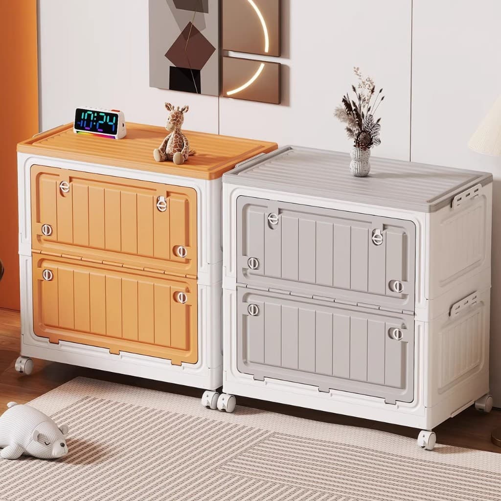 NeatBox กล่องเก็บของพับได้ กล่องเก็บเสื้อผ้าเด็กและผู้ใหญ่ ช่องเปิดด้านบน ความจุขนาดใหญ่