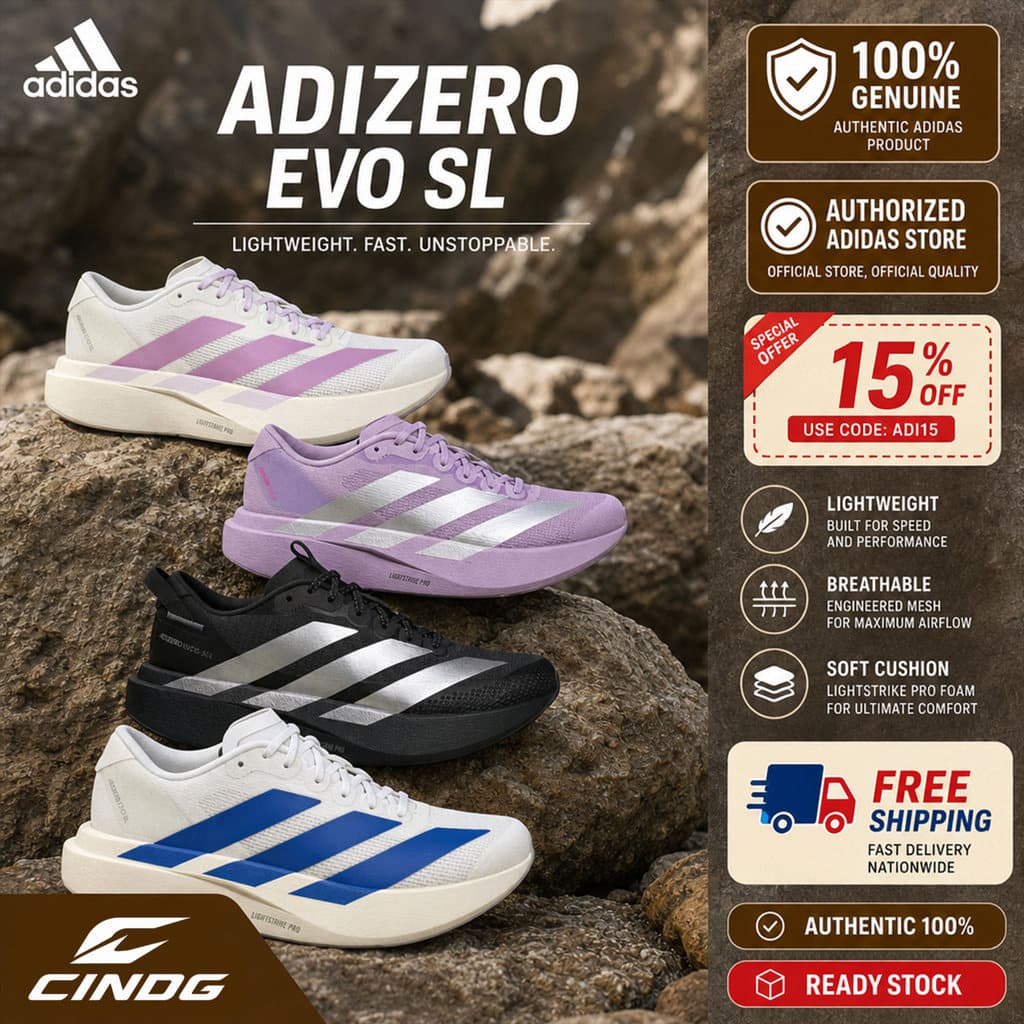 ADIDAS ADIZERO EVO SL รองเท้าวิ่ง รองเท้ากีฬา รับประกันของแท้!! ส่งของไวมาก