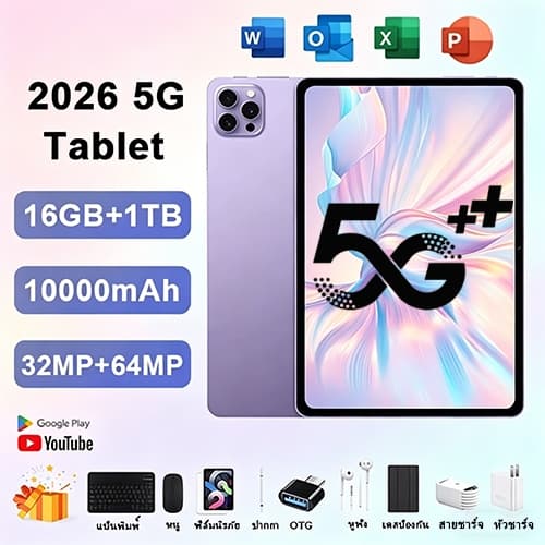 แท็บเล็ต รองรับซิม+wifi 2026 5G แท็บเล็ต 11.8นิ้ว Android 13.0 16GB RAM+1TB ROM DualSIM tablet… รูปที่ 1