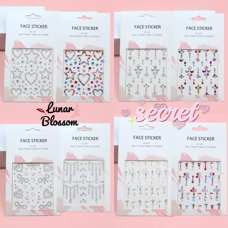 Lunar Blossom เครื่องประดับแฟชั่น สติกเกอร์หลากสี ของตกแต่งดวงตา มีสติกเกอร์ให้เลือกหลากหลายแบบ รูปที่ 1