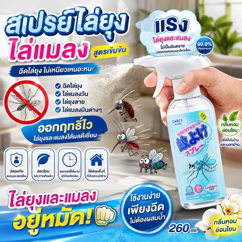 สเปรย์ไล่แมลงวัน 200ml ไล่แมลงวัน กำจัดแมลงวันในบ้าน สูตรพืช ใช้งานง่าย กลิ่นอ่อนโยน สำหรับใช้ในบ้าน รูปที่ 1