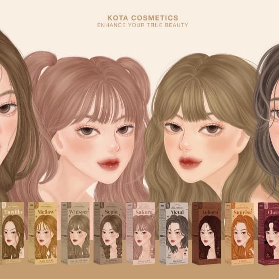 KOTA COLOUR CREAM ครีมย้อมผมโคตะ สูตรใหม่เพิ่มการบำรุง 5 เท่า กลิ่นหอม ไม่แสบหนังศีรษะ
