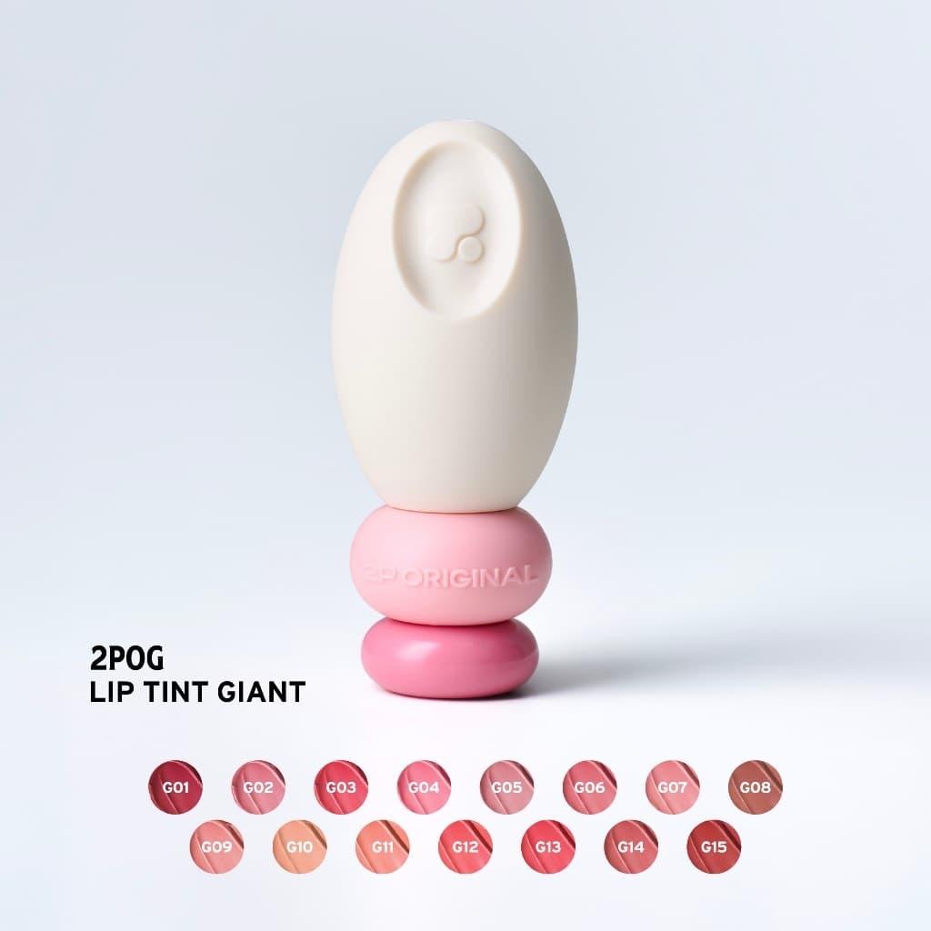 2POG LIP TINT GIANT ลิปทินท์เบลอแมตต์ ชุ่มชื้น 2 เท่า ติดทน เบลอขอบปากละมุน 15 เฉด (2P ORIGINAL)