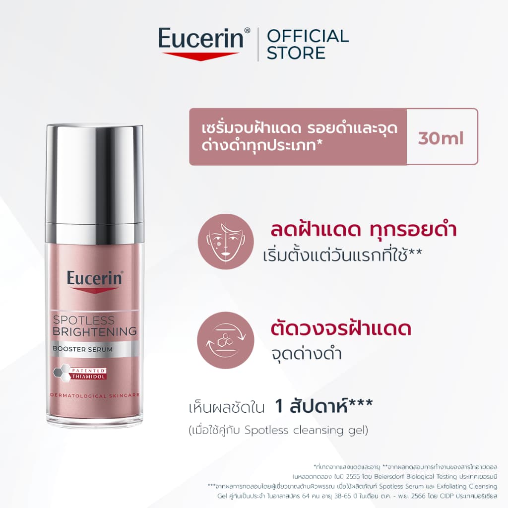 Eucerin SPOTLESS BRIGHTENING THIAMIDOL BOOSTER SERUM 30 ML เซรั่มจัดการฝ้าแดด กระ จุดด่างดำแก้ยาก รูปที่ 1