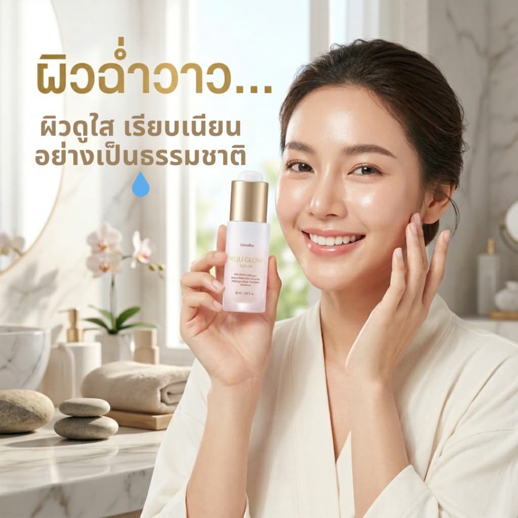รีจู โกลว์ ซีรั่มผิวกระจก ซีรั่มกิฟฟารีน GIFFARINE REJU GLOW SERUM ดูแลผิวหน้า หน้าใส ขายดี รูปที่ 1