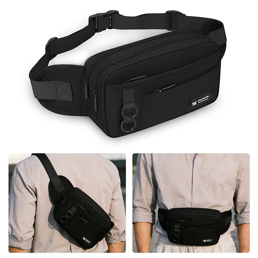 menspe กระเป๋าหน้าอกผู้ชายกระเป๋า Crossbody กันน้ำกระเป๋าผ้า Oxford น้ำหนักเบากระเป๋าสะพายกีฬากระเป๋าสบาย รูปที่ 1