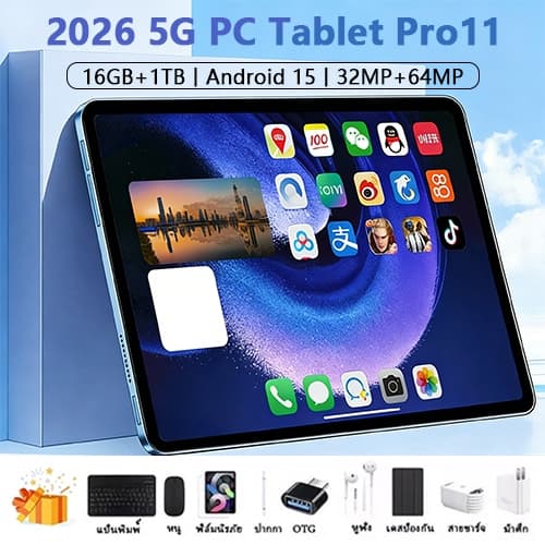 Pro11 แท็บเล็ตOriginal 5Gแท็บเล็ต11.6นิ้ว16GB + 1TB ROM Dual SIM WiFi Tablet for work games watching COD รูปที่ 1