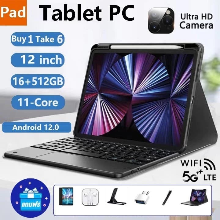 แท็บเล็ต PC Pro11 16 + 512GB 12 นิ้ว แท็บเล็ต Android 12.0 8800mah สำหรับเด็กเรียนรู้แท็บเล็ต COD รูปที่ 1