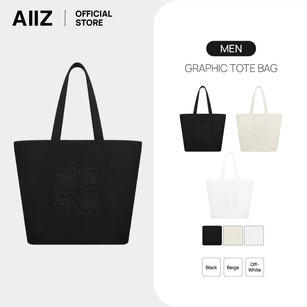 AIIZ (เอ ทู แซด) - AIIZ กระเป๋าผ้า ลายกราฟิก AIIZ Graphic Tote Bag รูปที่ 1