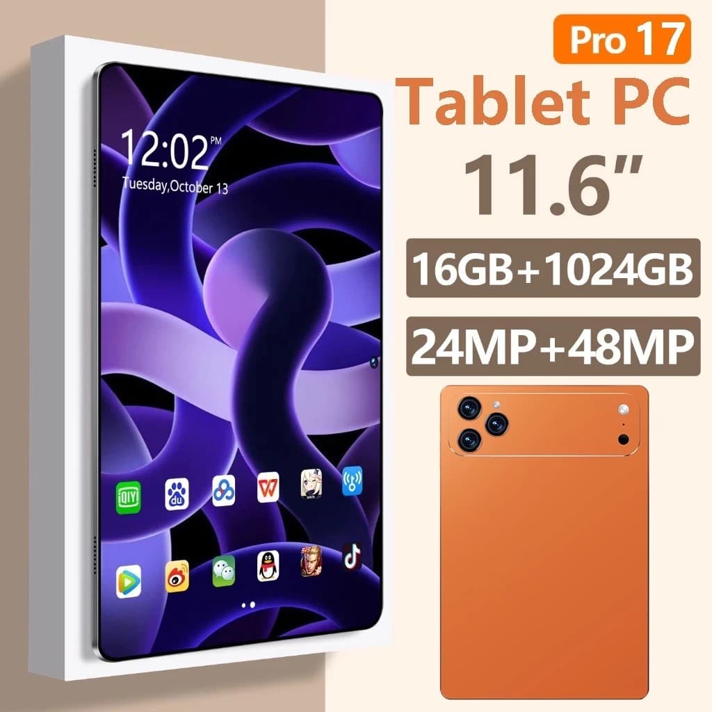 2026 แท็บเล็ตใหม่ Pro17 Max HD 5G 11.2inch 16GB + 1024GB ซิมคู่ / Wifi การเรียนรู้มือถือ PC แท็บเล็ต 4K COD รูปที่ 1