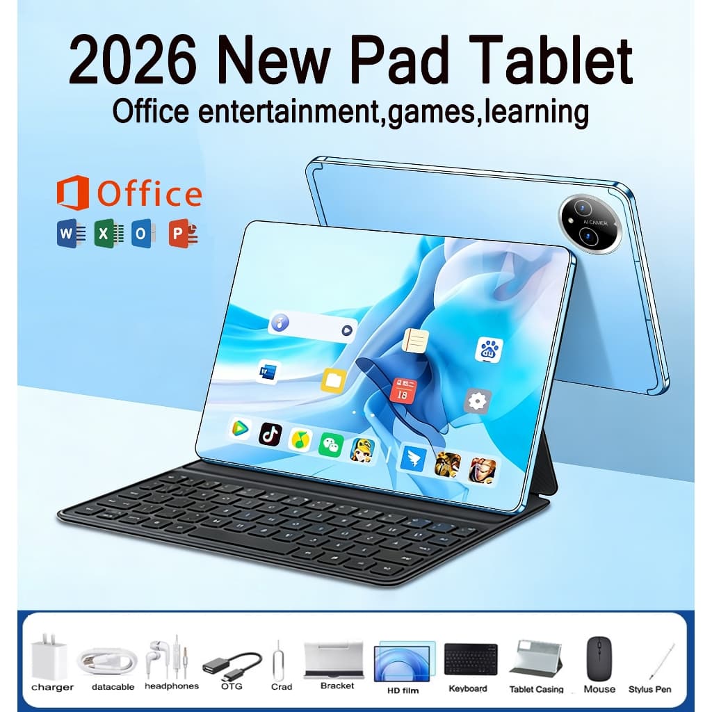 รับประกัน 1 ปี】แถมฟรี! หัวชาร์จ+เคส]แท็บเล็ต รองรับซิม [16GB RAM 1TB ROM] แท็บเล็ต หน้าจอคมชัด 2.5K ขนาด… รูปที่ 1