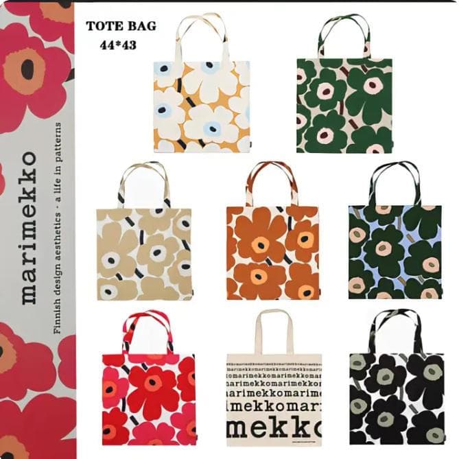 กระเป๋า Marimekko ของแท้ 100% พร้อมส่งในไทย! ! ราคาถูกที่สุด รีดได้ ถุงผ้าMarimekko Tote Bag กระเป๋าผ้า ขนาด… รูปที่ 1