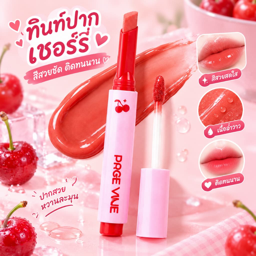 ลิปคลิก ลิปไอติม ลากลาส ให้สีฉ่ำ ระเรื่อขั้นสุด ลิปกด สีระเรื่อ & ปากฉ่ำขั้นสุด 2g รูปที่ 1