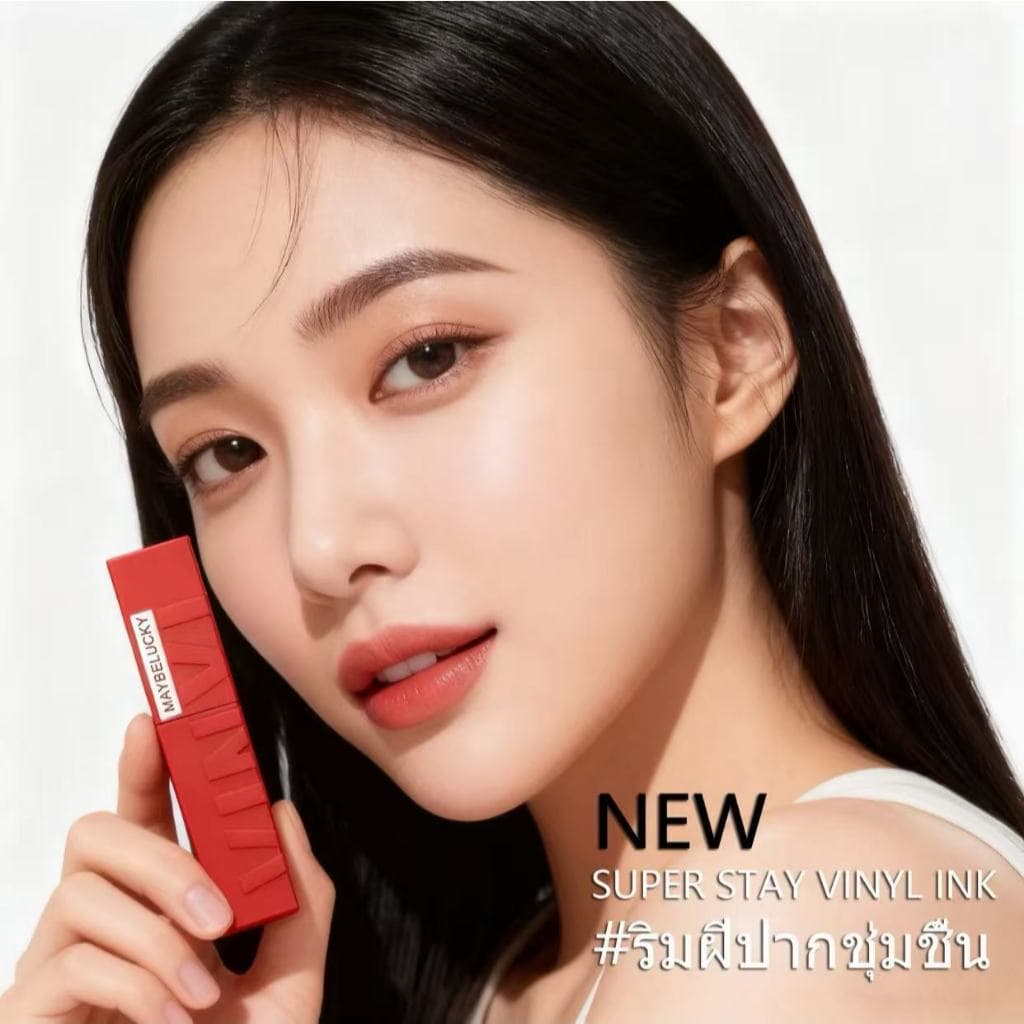 💄MAYBELUCKYลิปใหม่ ลิปจิ้มจุ่มเนื้อไชน์ ติดทน ลิปกลอส ติดทน 16 ชม. (ลิปติดทน, ลิปกันน้ำ, ลิปสติก, ลิปฉ่ำวาว) รูปที่ 1