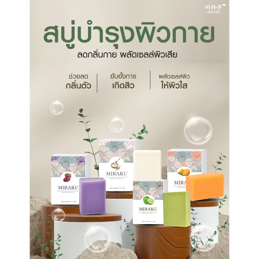 สบู่ผลัดเซล์ผิว มีให้เลือกหลายกลิ่น ใช้ได้ทั้งผิวหน้า และผิวกาย ขนาด110 กรัม รูปที่ 1