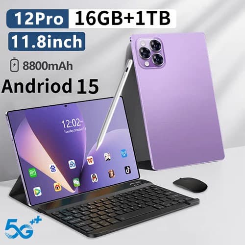 Galay【ซื้อ 1 แถม 11】 ใหม่ แท็บเล็ต12 Pro Android 15 16+1TB ROM 10000mAh 11.8 นิ้วDualSIM 5G LTE+WiFi… รูปที่ 1