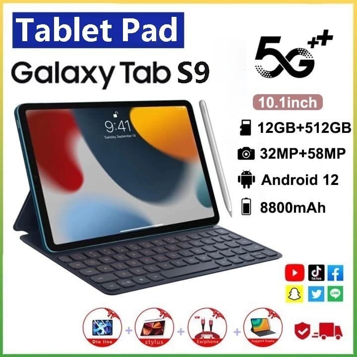 แท็บเล็ต S9 อัลตรา Android 12 นิ้ว ขายใหญ่ 2025 16 + 512GB แท็บเล็ต Android ชั้นออนไลน์ รูปที่ 1