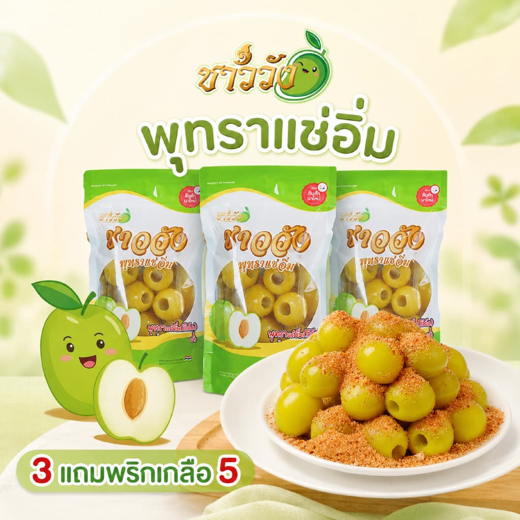 {แช่อิ่ม] แบรนด์ชาววังเจ้าดังในตต [หวานฉ่ำ กรอบ อร่อย}ฟรีพริกเกลือ5