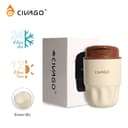 CIVAGO(10oz/300ml) แก้วกาแฟสแตนเลสซับเซรามิกพร้อมฝาปิดกระติกน้ําสูญญากาศ ถ้วยพกพาสะดวก