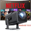 เจคเตอร์ 1080P 4K มินิโปรเจคเตอร์รายการ Android 13.0 5G WIFI บลูทูธหน้าจอรองรับการเชื่อมต่อ Mirroring…